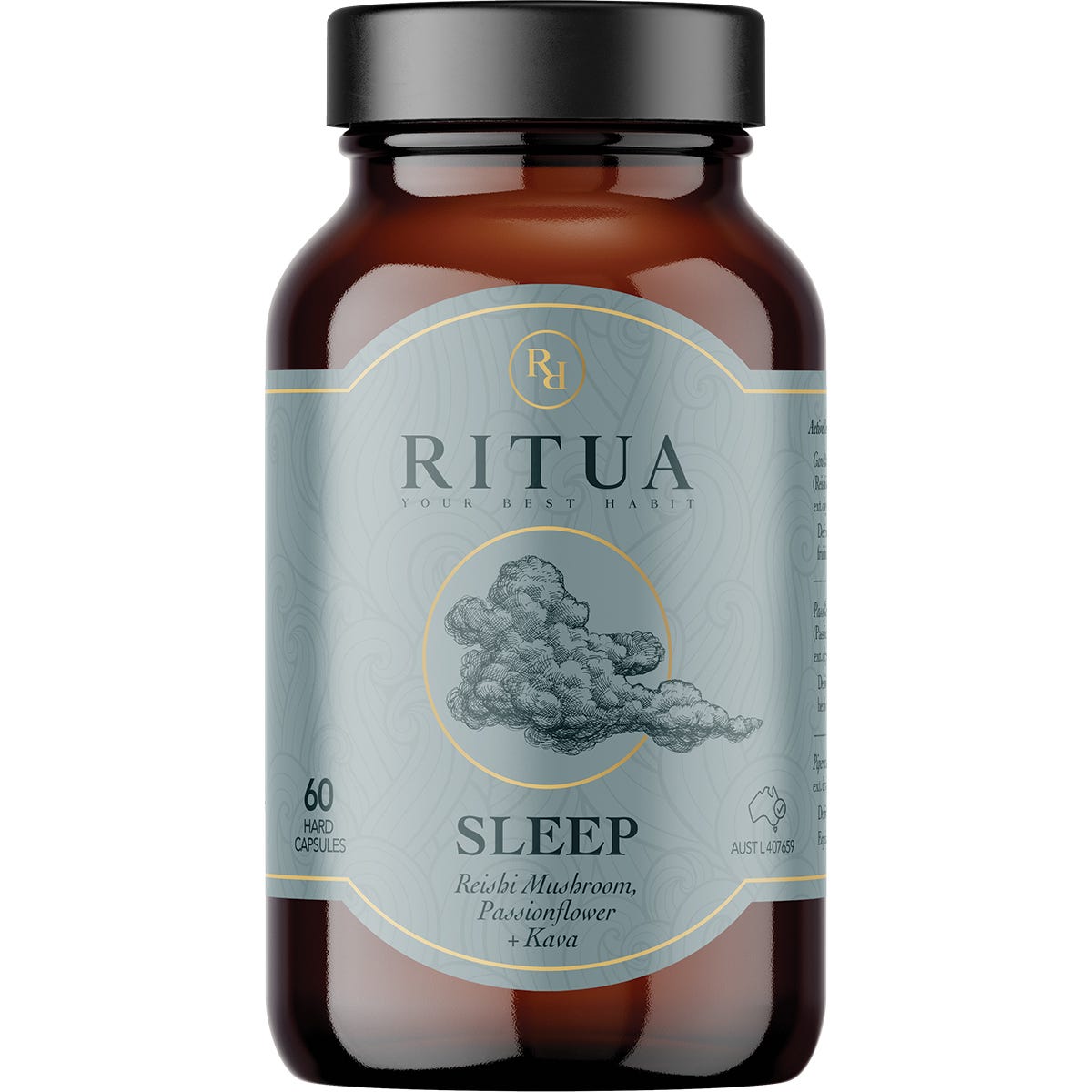 Ritua- SLEEP Reishi Mushroom Passionflower Kava-60 Caps