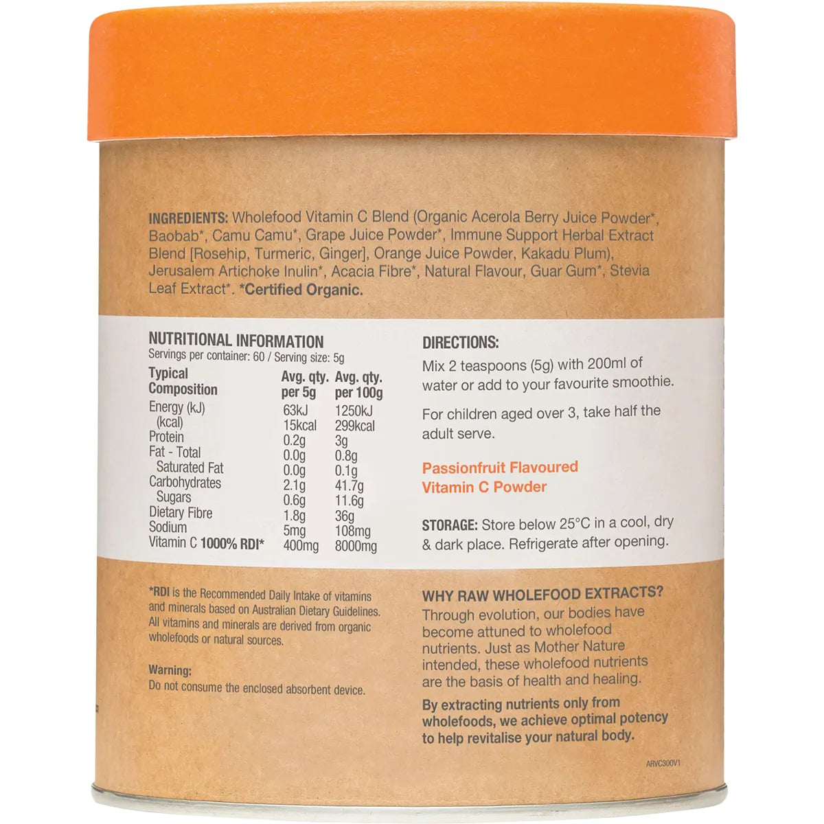 Amazonia- Raw Wholefood Extracts Vitamin C+-300g