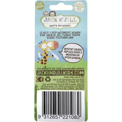 Jack N' Jill- Replacement Heads Sonic Toothbrush Tickle Tooth-8x2pk