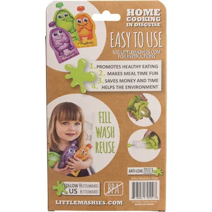 Little Mashies- Reusable Squeeze Pouch Mixed Colours-10x130ml