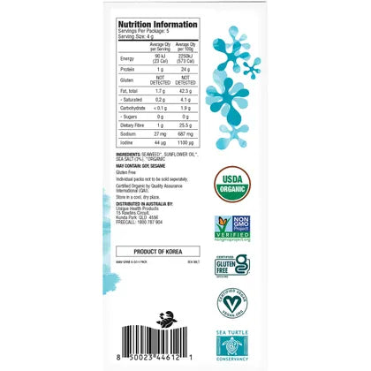 GIMME- Roasted Seaweed Snacks Grab & Go Sea Salt-5x4g