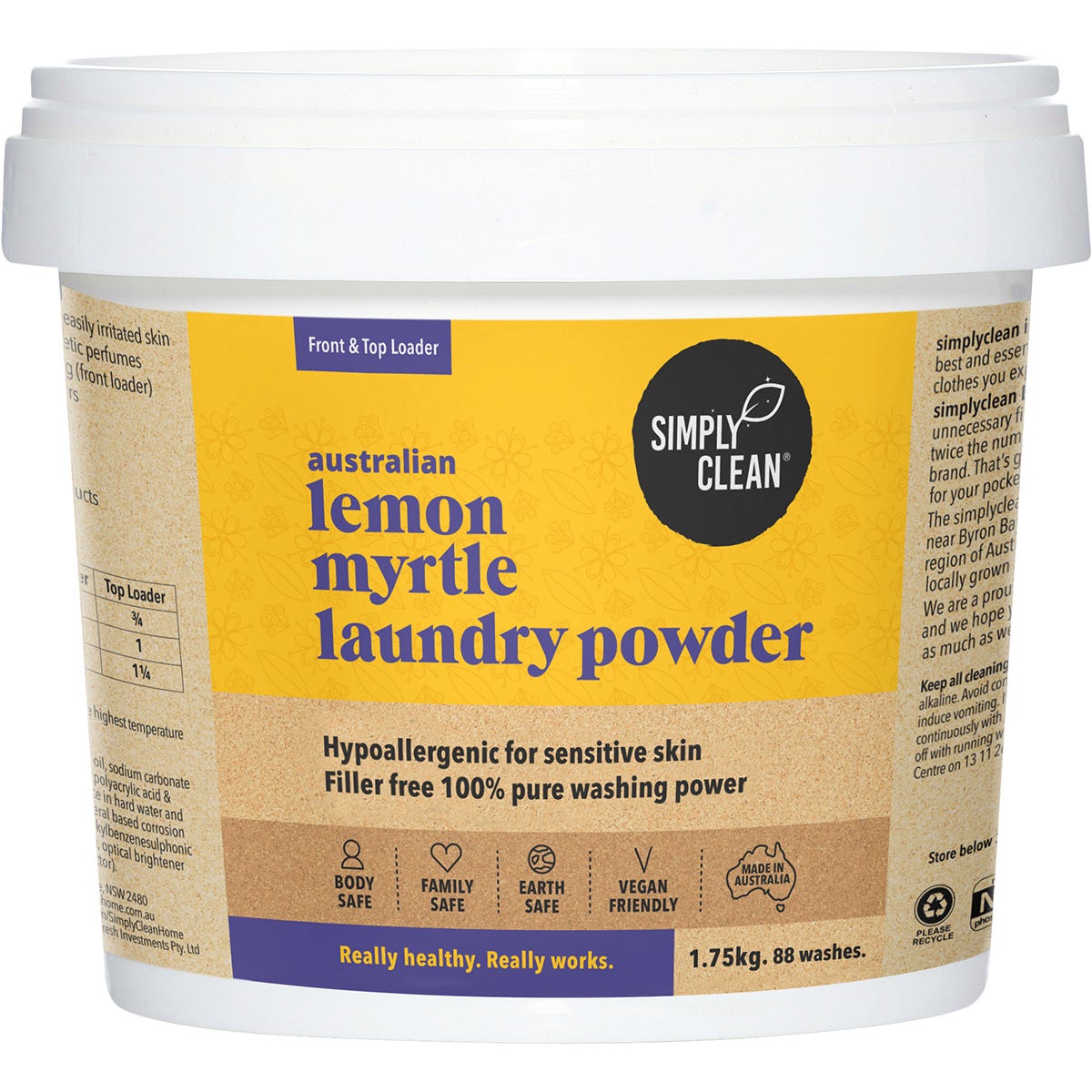 Simply Clean- Laundry Powder Lemon Myrtle-1.75kg