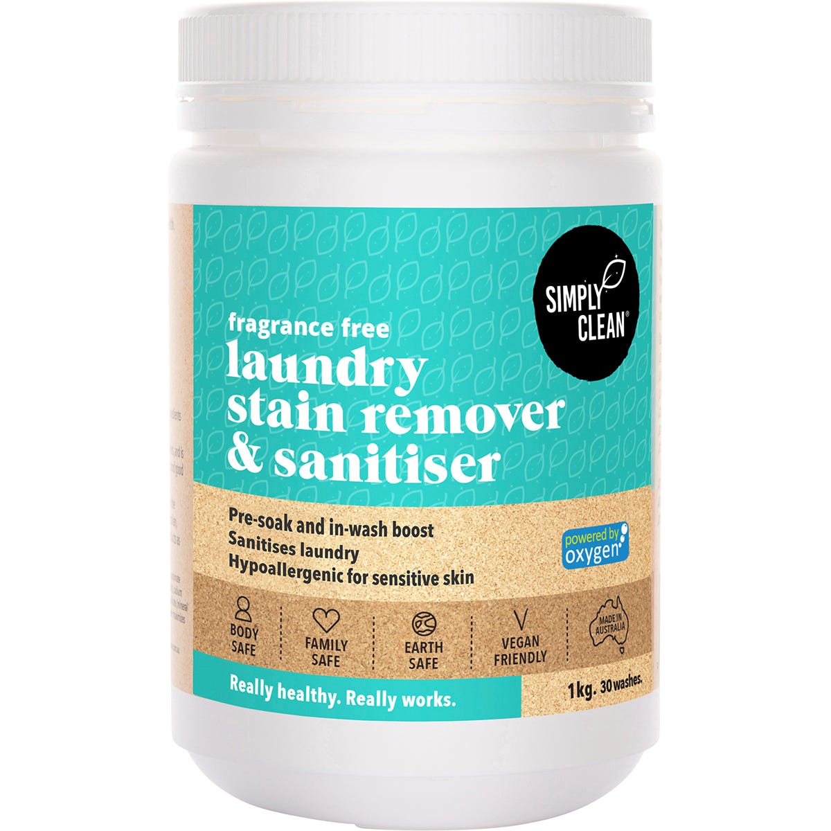 Simply Clean- Laundry Stain Remover & Sanitiser Fragrance Free-1kg