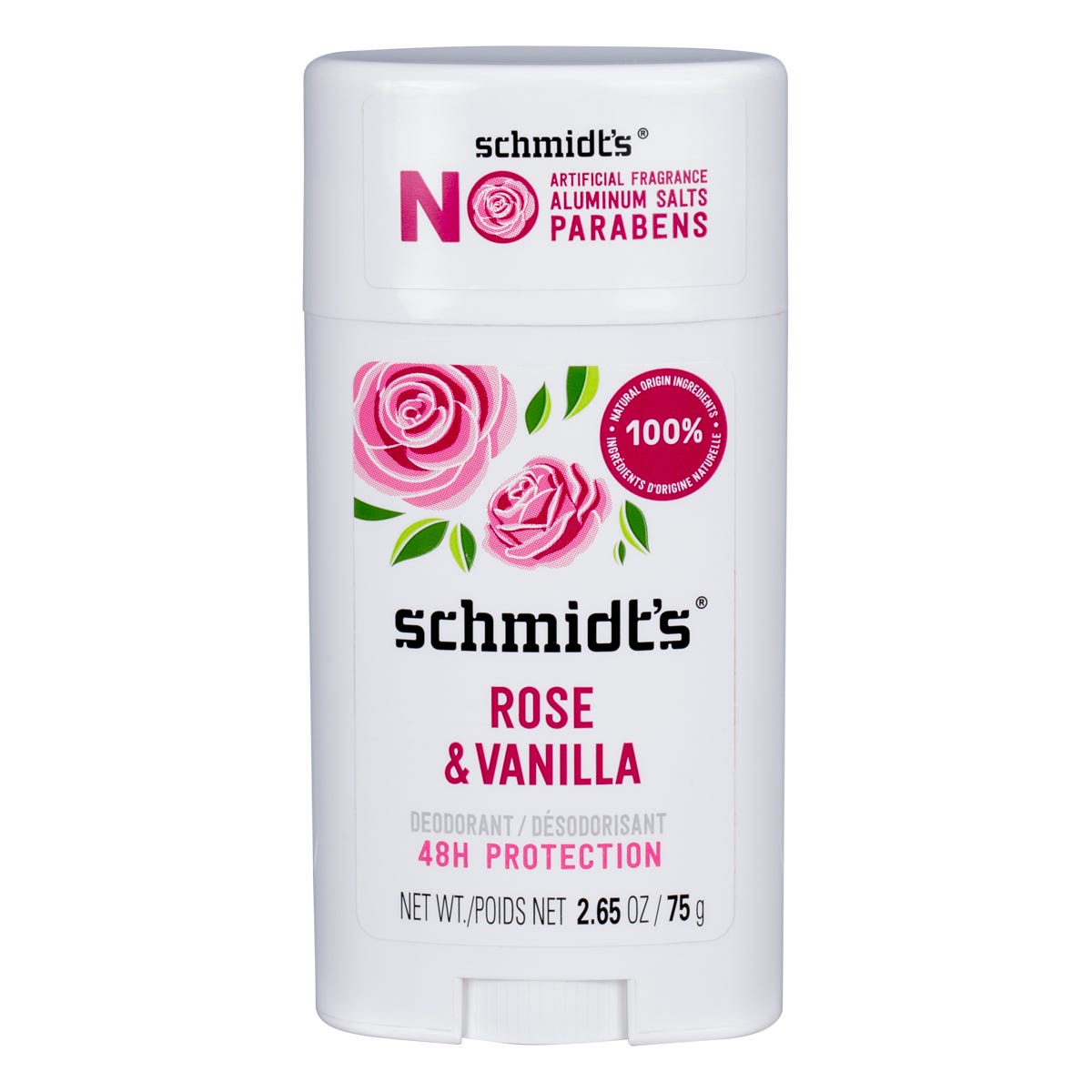 Schmidt's- Deodorant Stick Rose + Vanilla-75g