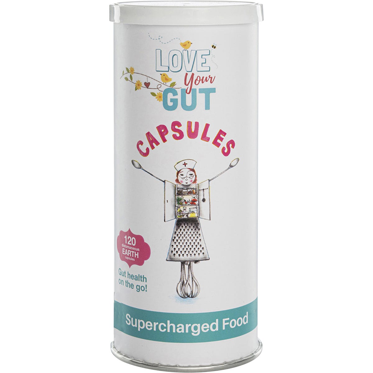Supercharged Food- Love Your Gut Capsules Diatomaceous Earth-120 Caps