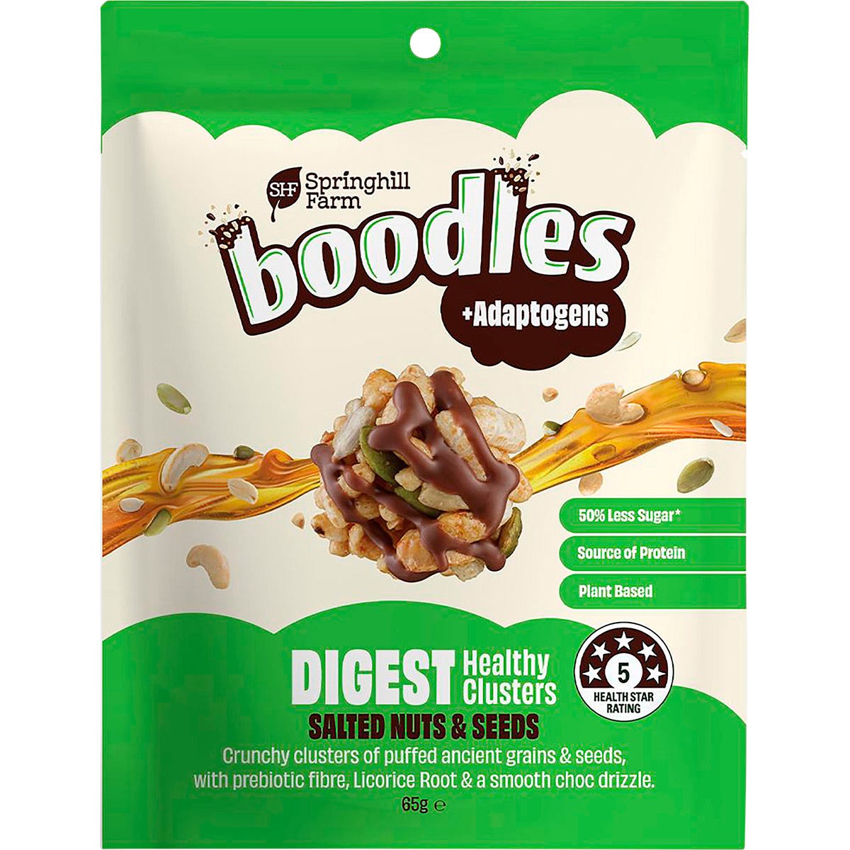 Springhill Farm- Boodles Healthy Clusters DIGEST Salted Nuts & Seeds-65g
