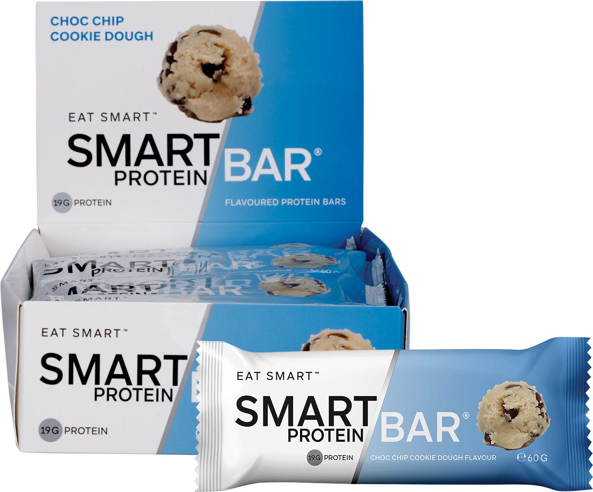 Smart Protein Bar- Choc Chip Cookie Dough Flavour Protein Bar-12x60g
