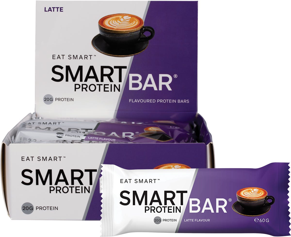 Smart Protein Bar- Latte Flavour Protein Bar-12x60g