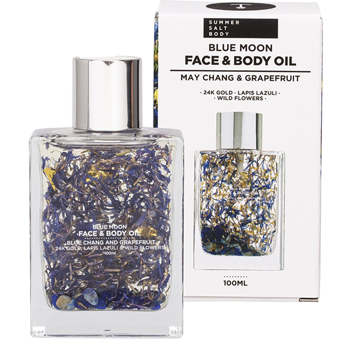 Summer Salt Body- Face & Body Oil 24K Gold Blue Moon Lapis Lazuli-100ml