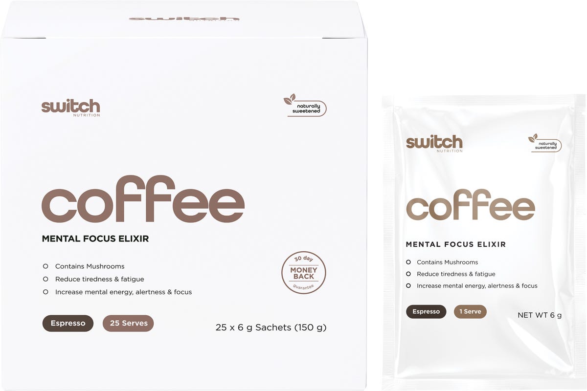 Switch Nutrition- Coffee Mental Focus Elixir Espresso Sweetened-25pk