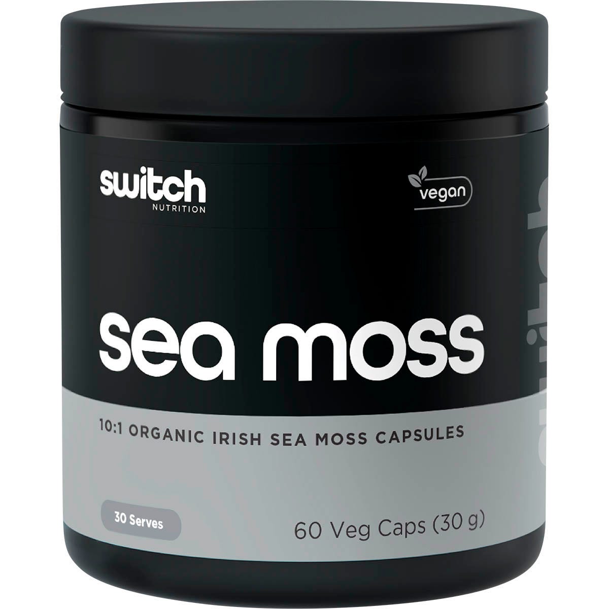 Switch Nutrition- Sea Moss 10:1 Organic Irish Sea Moss Capsules-60 Caps