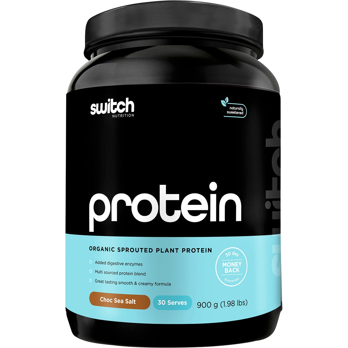 Switch Nutrition- Protein Organic Sprouted Plant Choc Sea Salt-900g