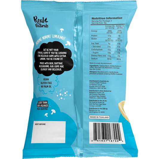 Real Naturals- Shiitake Mushroom Chips Sea Salt-12x32g