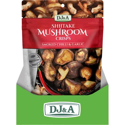 DJ&A- Shiitake Mushroom Crisps Smoked Chilli & Garlic-12x30g