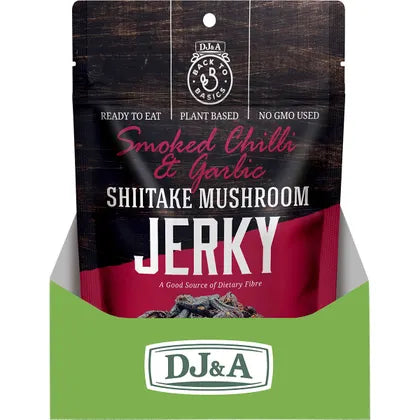 DJ&A- Shiitake Mushroom Jerky Smoked Chilli & Garlic-12x60g