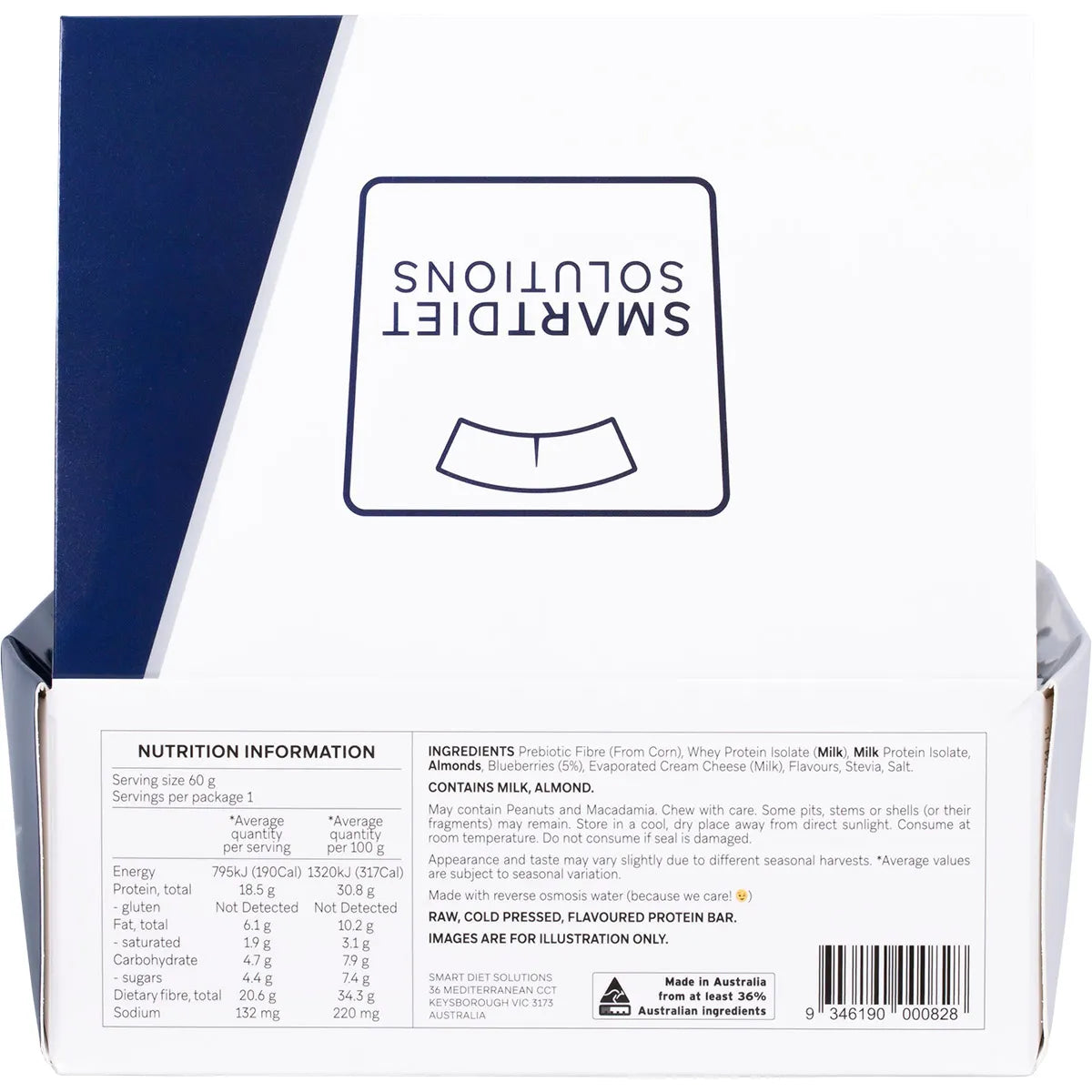 Smart Protein Bar- Blueberry Muffin Flavour Protein Bar-12x60g