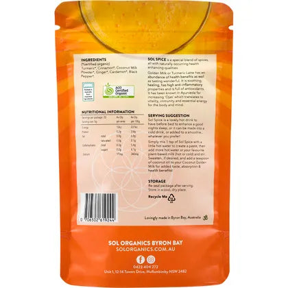 Sol Organics- Coconut Golden Milk Turmeric Blend-100g