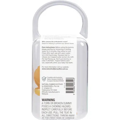 Natural Rubber Soothers- Soother Twin Pack Large Orthodontic 6 mths +-2pk