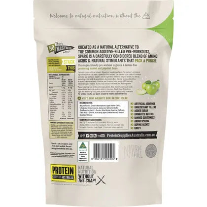 Protein Supplies Australia- Spark All Natural Pre-workout Green Apple-250g