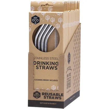 Ever Eco- Stainless Steel Straws Bent-4pk