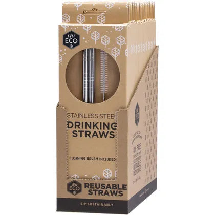 Ever Eco- Stainless Steel Straws Straight-2pk