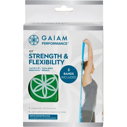 Gaiam- Strength & Flexibility Kit Light, Medium & Heavy Bands