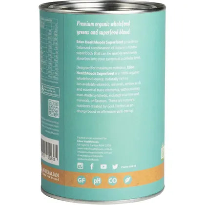 Eden Healthfoods- Superfood Certified Organic Greens Powder-400g