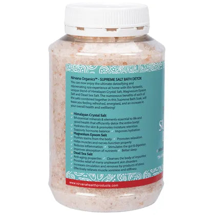 Nirvana Organics- Supreme Salt Detox & Energise Bath Soak-1kg