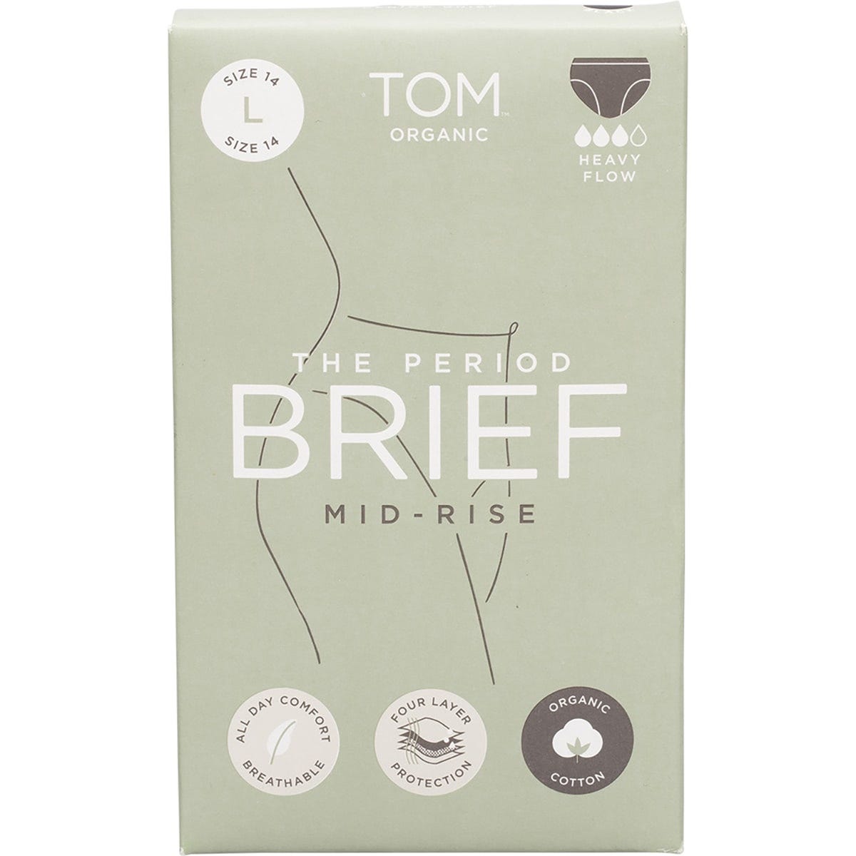 TOM Organic- The Period Brief Mid Rise Black Large-x8
