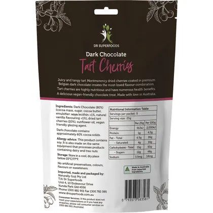 Dr Superfoods- Tart Cherries Dark Chocolate-125g