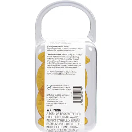 Natural Rubber Soothers- Teether Twin Pack Fish-2pk