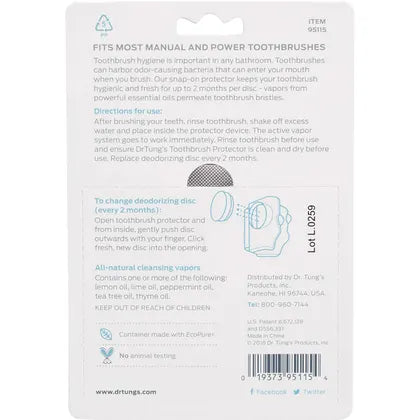 Dr Tung's- Toothbrush Protection with 2 Refills (Colour May Vary)-2pk