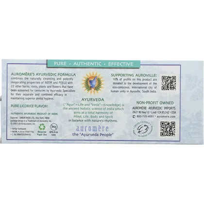 Auromere- Toothpaste Ayurvedic Mint Free Fluoride Free-6x117g