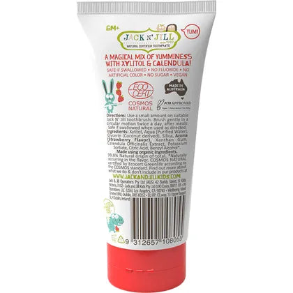Jack N' Jill- Toothpaste Children Strawberry Fluoride Free-6x200g