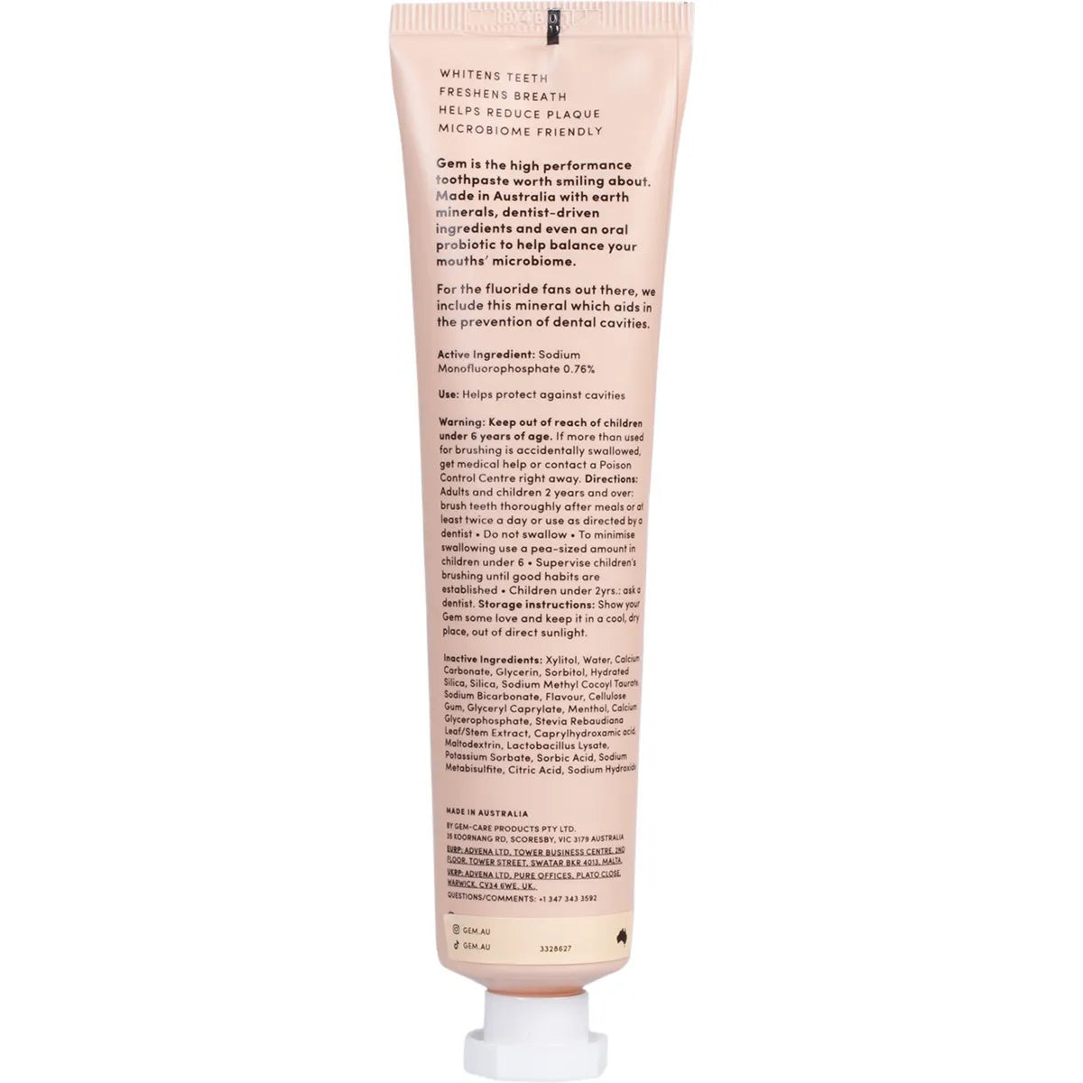 Gem- Toothpaste Triple Whitening Watermelon Mint-100g