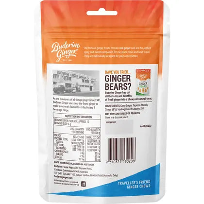 Buderim Ginger- Traveller's Friend Ginger Chews-50g