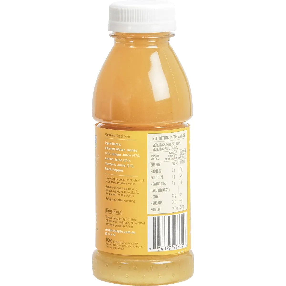 The Ginger People- Turmeric Gingerade with Real Ginger & Turmeric Juice-360ml