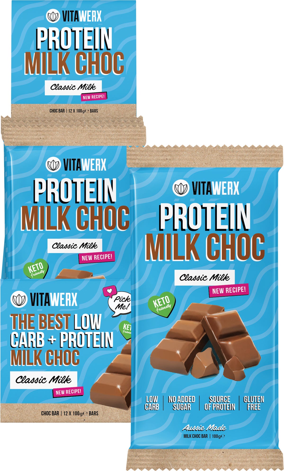 Vitawerx- Protein Milk Choc Bar-12x100g