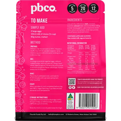 PBco- Vanilla Cupcake Mix Low Carb-260g