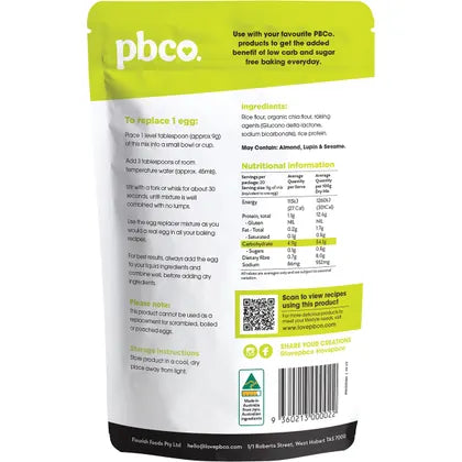PBco- Vegan Egg Replacer with Organic Chia-180g