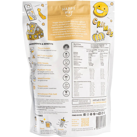 Happy Way- Vegan Protein Powder Caramel Biscuit-500g