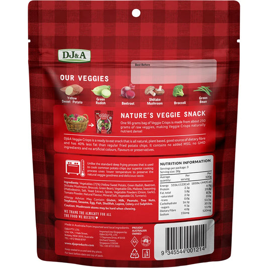 DJ&A- Veggie Crisps Hot & Spicy-9x90g