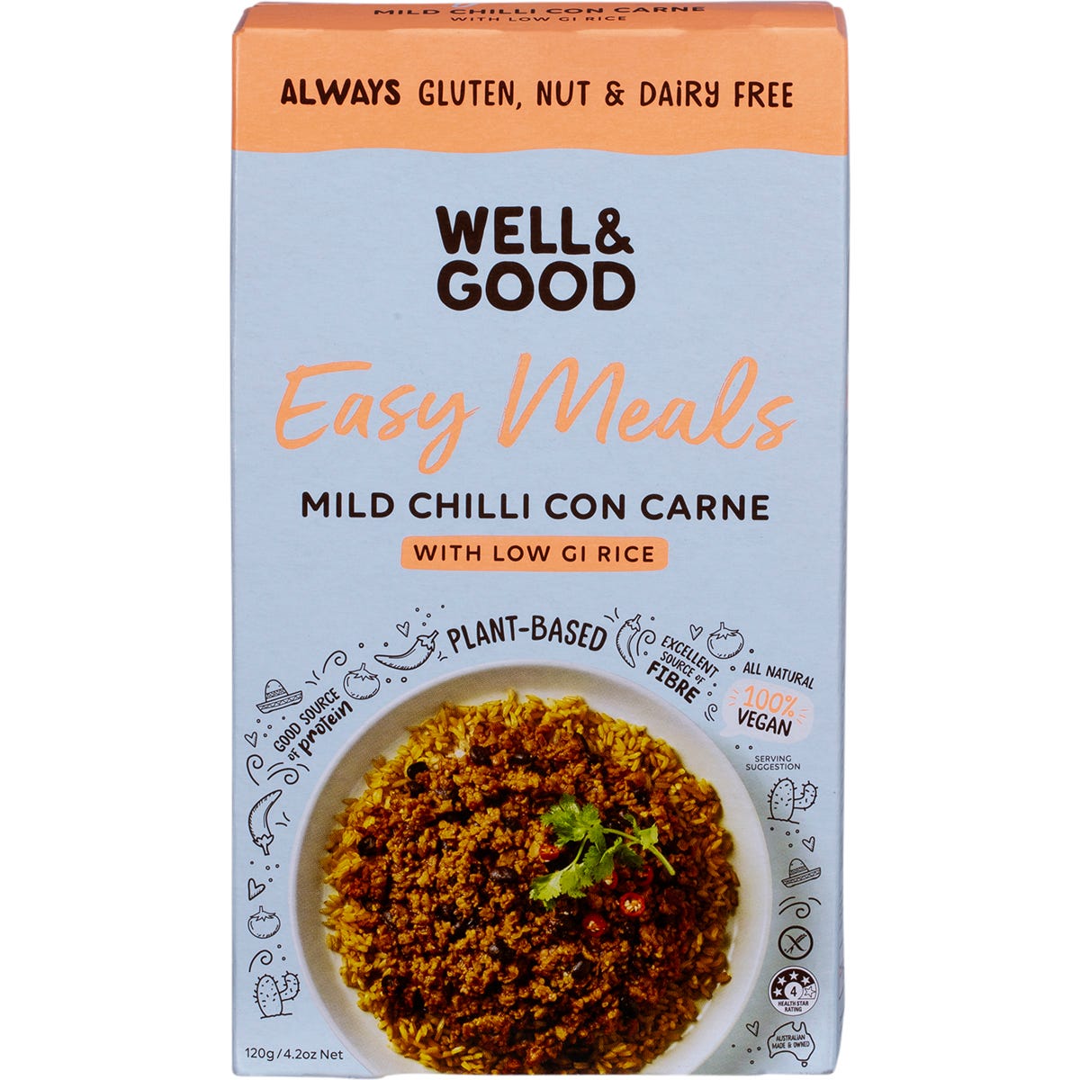 Well & Good- Mild Chilli Con Carne with Low GI Rice-120g