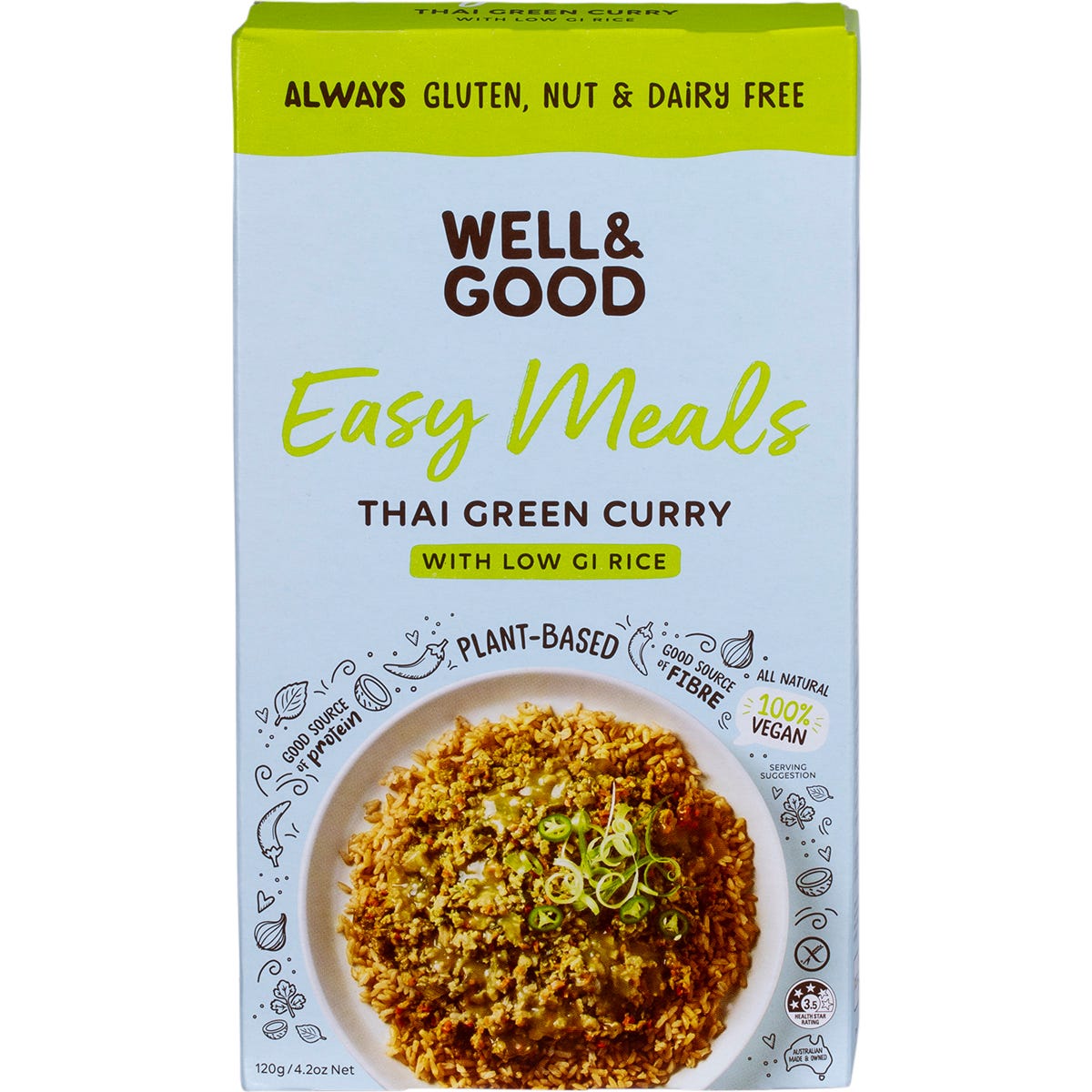 Well & Good- Thai Green Curry with Low GI Rice-120g