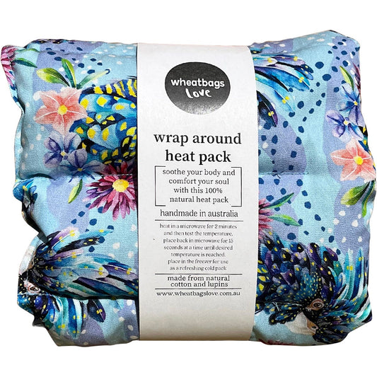 Wheatbags Love- Wrap Around Heat/Cold Pack Blue Cockatoo