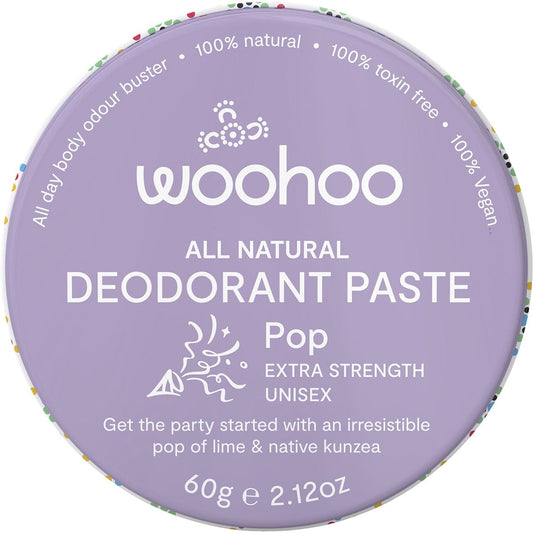 Woohoo Body- Deodorant Paste Tin Pop Extra Strength-60g