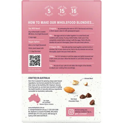 Mt. Elephant- Wholefood Blondie Mix Choc Chunk-350g