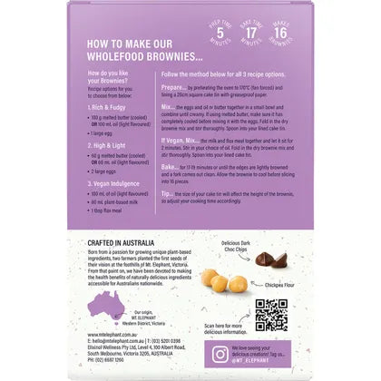 Mt. Elephant- Wholefood Brownie Mix Choc Chunk-350g