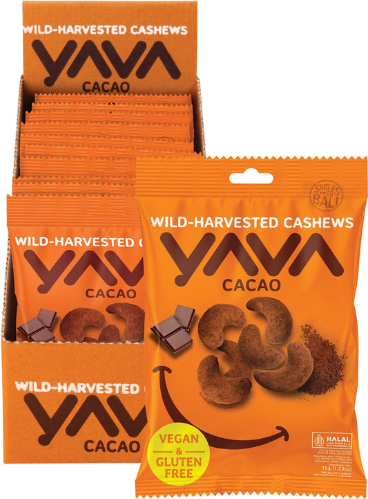 YAVA- Wild-Harvested Cashews Cacao-10x35g