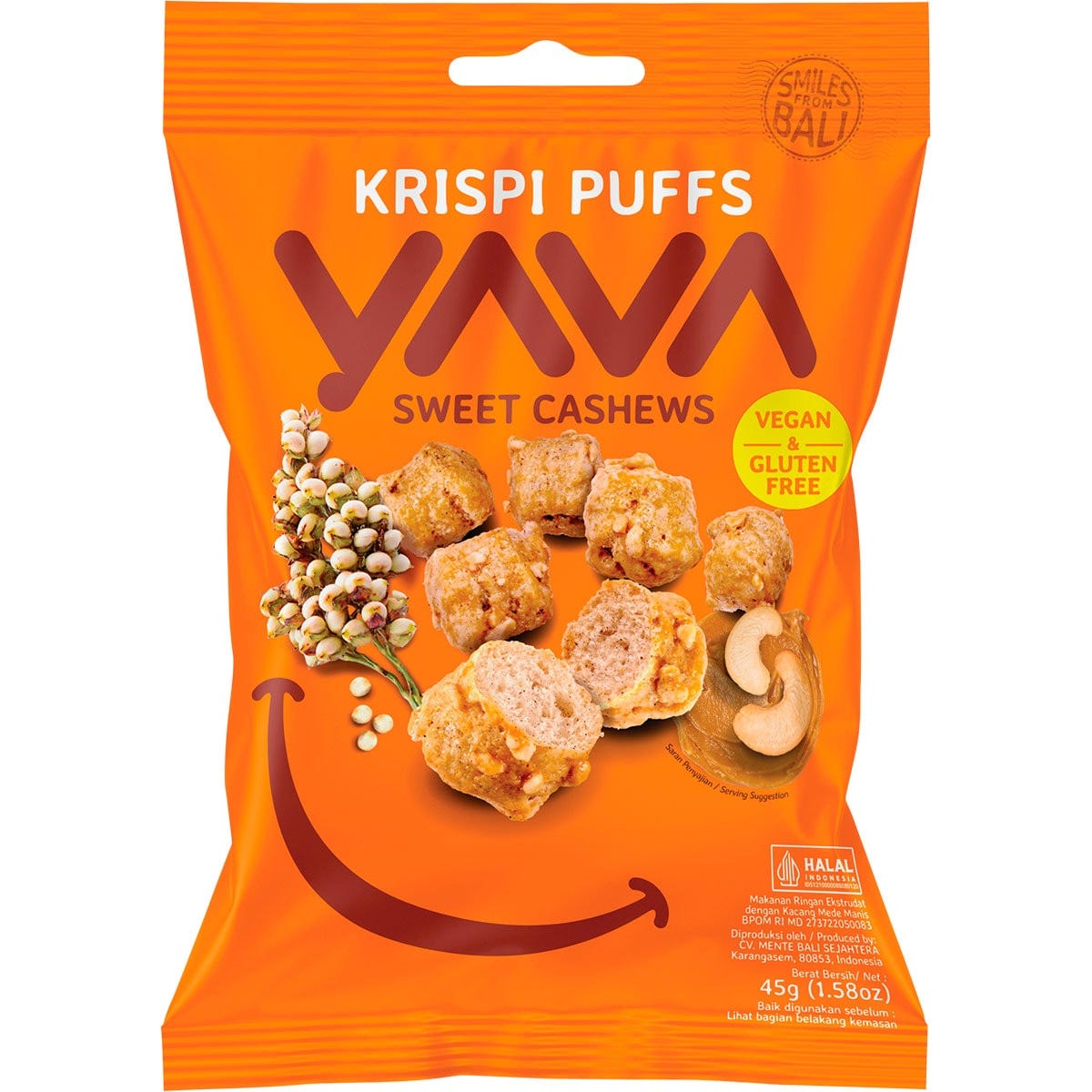 YAVA- Krispi Puffs Sweet Cashews-45g